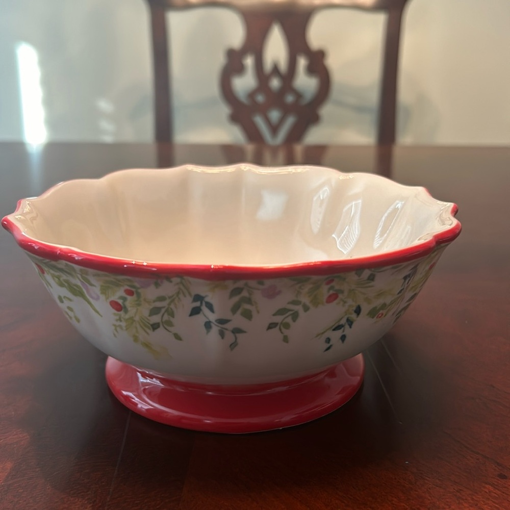 Rare Pioneer Woman Holiday Cheer Footed Bowl Never Used